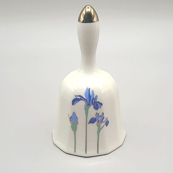 Otagirl Japan Vintage 'Iris Rhapsody' Porcelain Bedside Bell (70's) - Picture 1 of 4